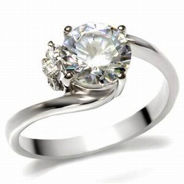 2.1CT CZ SWIRL STAINLESS STEEL RING-6 sizes